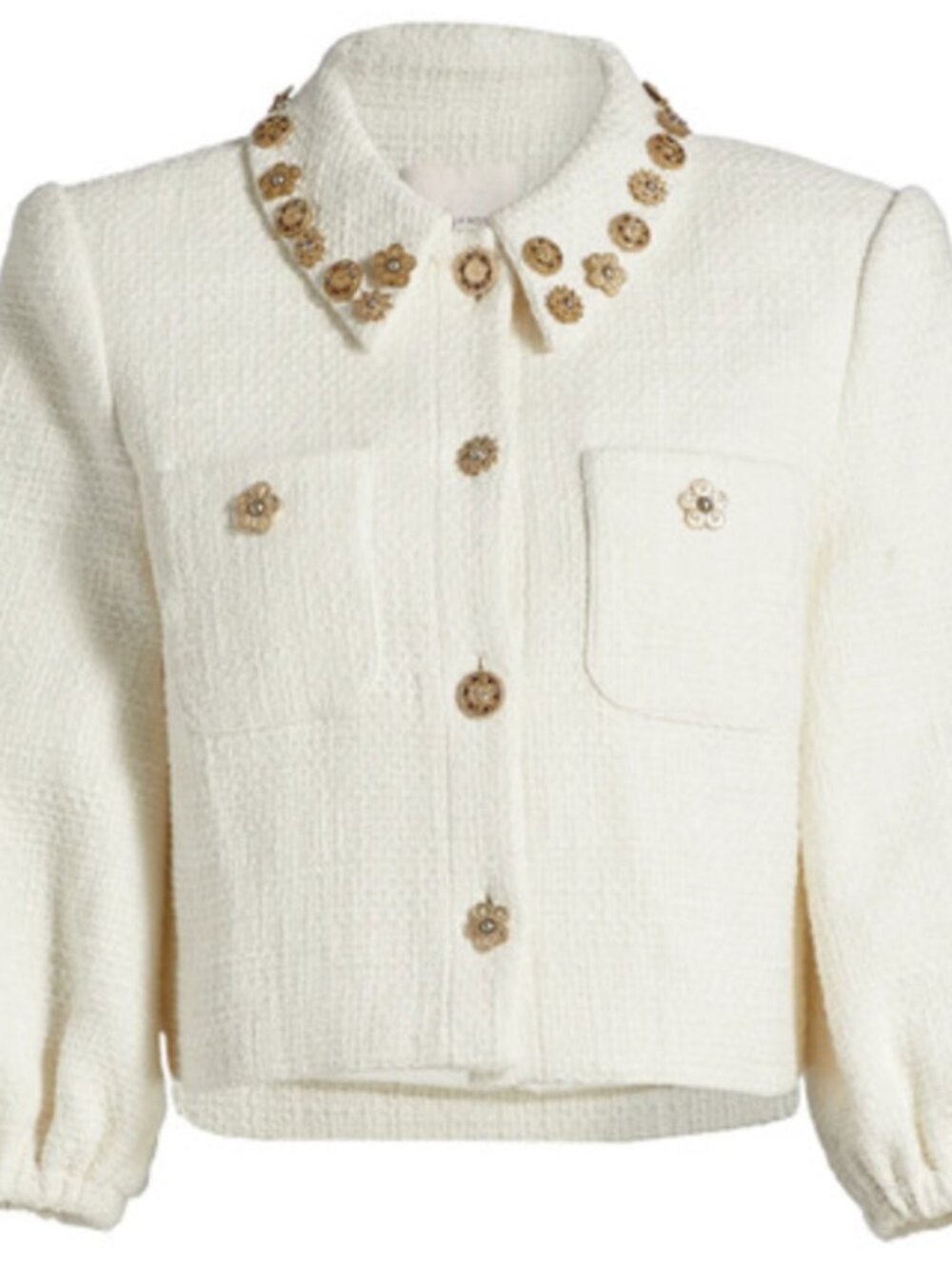 Cinq à Sept Ansey Embellished Tweed Crop Jacket - Picture 5 of 6